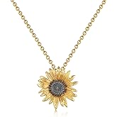 luomart Flower Edelweiss Pendant Necklace,Sunflower Daisy Necklaces Jewelry Gift for Women Girls