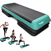 Yes4All Adjustable Workout Aerobic Exercise Step Platform Health Club Size with 4 Adjustable Risers Included and Extra Risers Options
