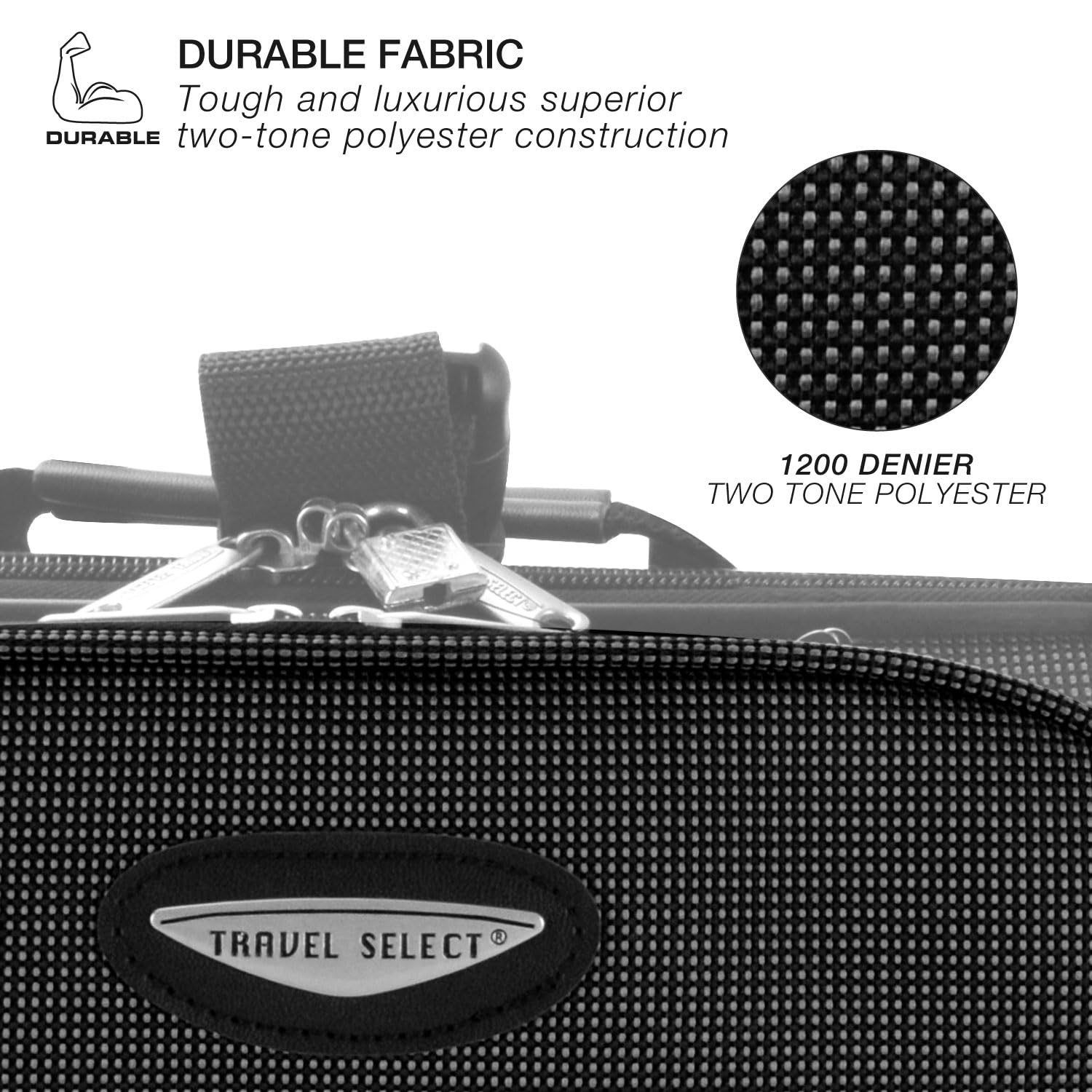 Travel Select Amsterdam Softside Expandable Rolling Luggage, Lightweight 2-Wheel Check-In Suitcase with Push-Button Handle, Gray, 25