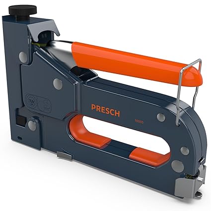 Presch Handtacker Set TÜV GS geprüft - Profi Tacker mit 600 tlg. Klammern-Sortiment für Holz, Stoff, Möbel und zum Polstern -