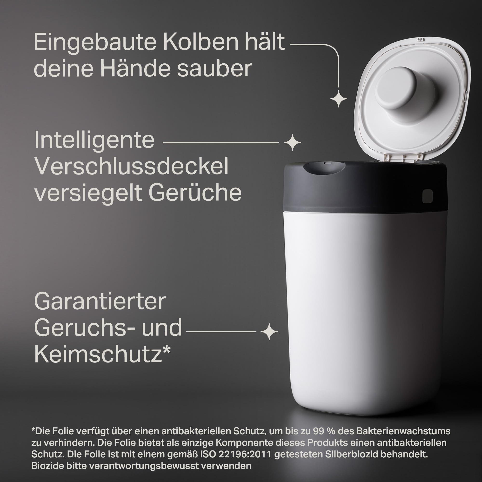 Tommee Tippee Twist & Click Advanced Windeleimer, mit 12-er Pack Nachfüllkassetten mit einer mehrschichtigen, antibakteriellen Folie gefüllt, Weiß (Verpackung kann variieren) 4
