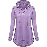 MOQIVGI Womens Long Sleeve Lightweight Activewear Casual Running Yoga Workout Hooded Tops