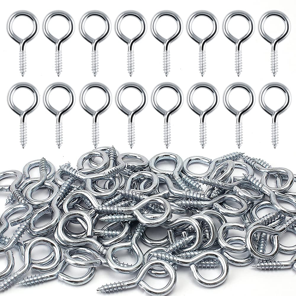 Chudian Screw Eyes, 60 Pcs 40mm Blue Zinc-Plated Eye Bolt Bolts for DIY Curtain, Cork Glass, Hanging Frames, Wooden Handles etc.