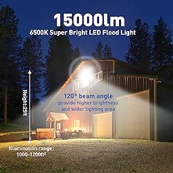 kelinvmi 150W LED Flood Light Outdoor, 900W