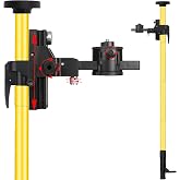 13.77-foot/4.2-meter multifunctional laser level pole, Adjustable Height, 360-Degree Rotating Head, with Multi-function Fine-tuning Pan-Tilt Head