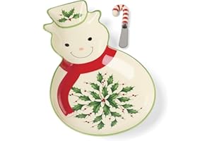 Lenox 898269 Holiday Tray with Spreader, Christmas Serveware, Festive Décor