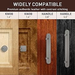CcHhyyt 6 Pack Leather Cabinet Handle Pulls