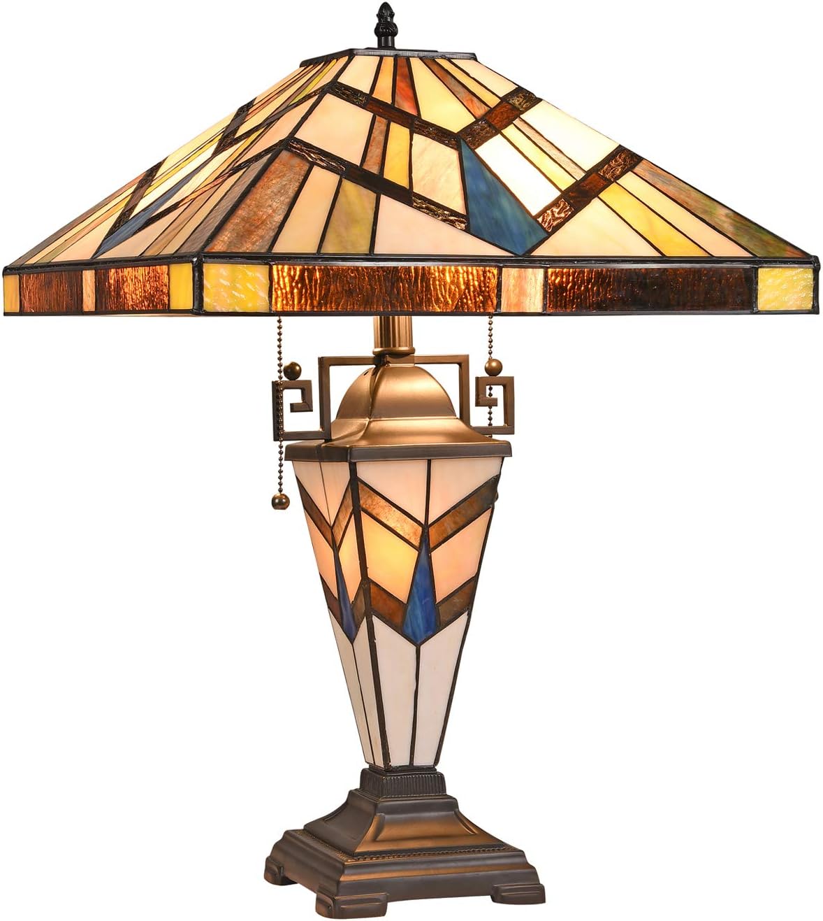 Capulina Tiffany Table Light, 3-Light Tiffany Style Table Lamp with ...