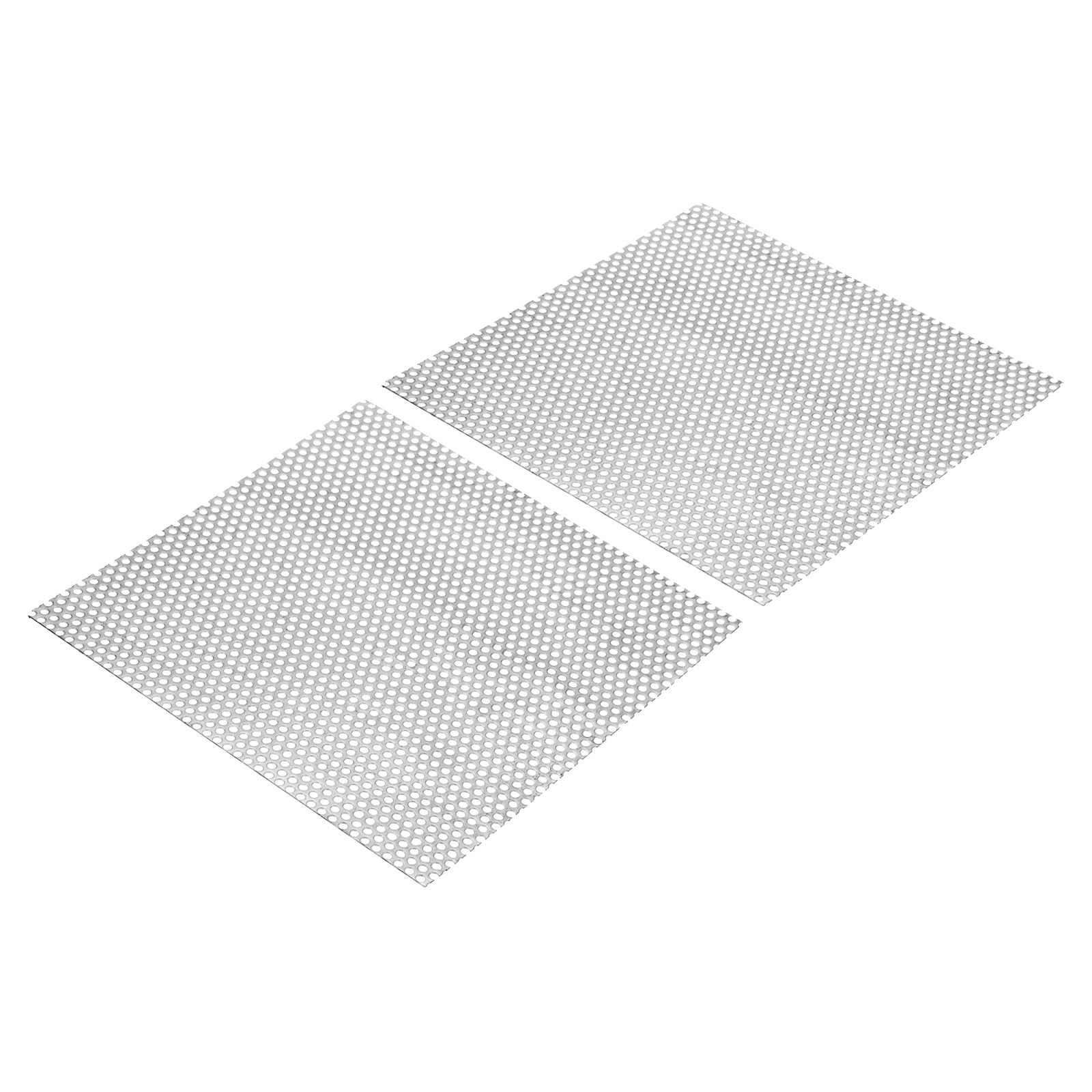 PATIKIL 11.8" x 11.8" 304 Stainless Steel Perforated Sheet, 2pcs 0.2" Hole 19GA Expanded Metal Mesh Plate Screen Decorative Meshes for Ventilation Smoking