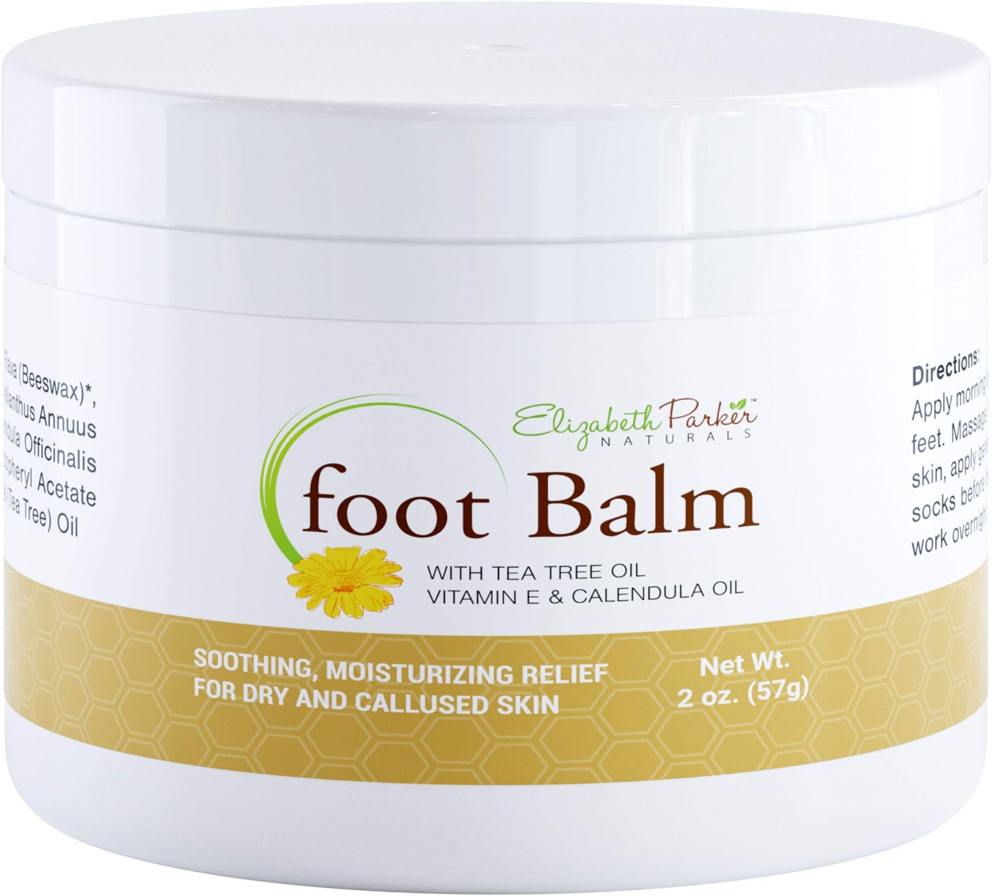 Foot Balm With Calendula and Tea Tree Oil - Moisturizing Antifungal Cream for Cracked Heel Treatment - Helps Fight Athletes Foot - Foot Cream for Dry Cracked Feet - Organic and Natural (2 oz)