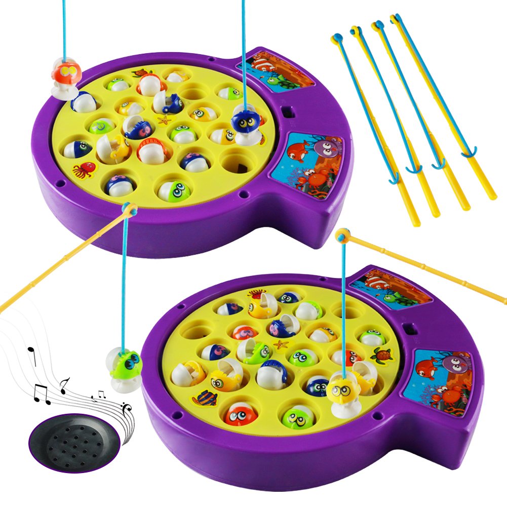 Gioco della Pesca Pesci con 2 Piastra 42 Pezzi Giocattolo Set Bambini Giocattolo Educativo su 3 4 5 Anni