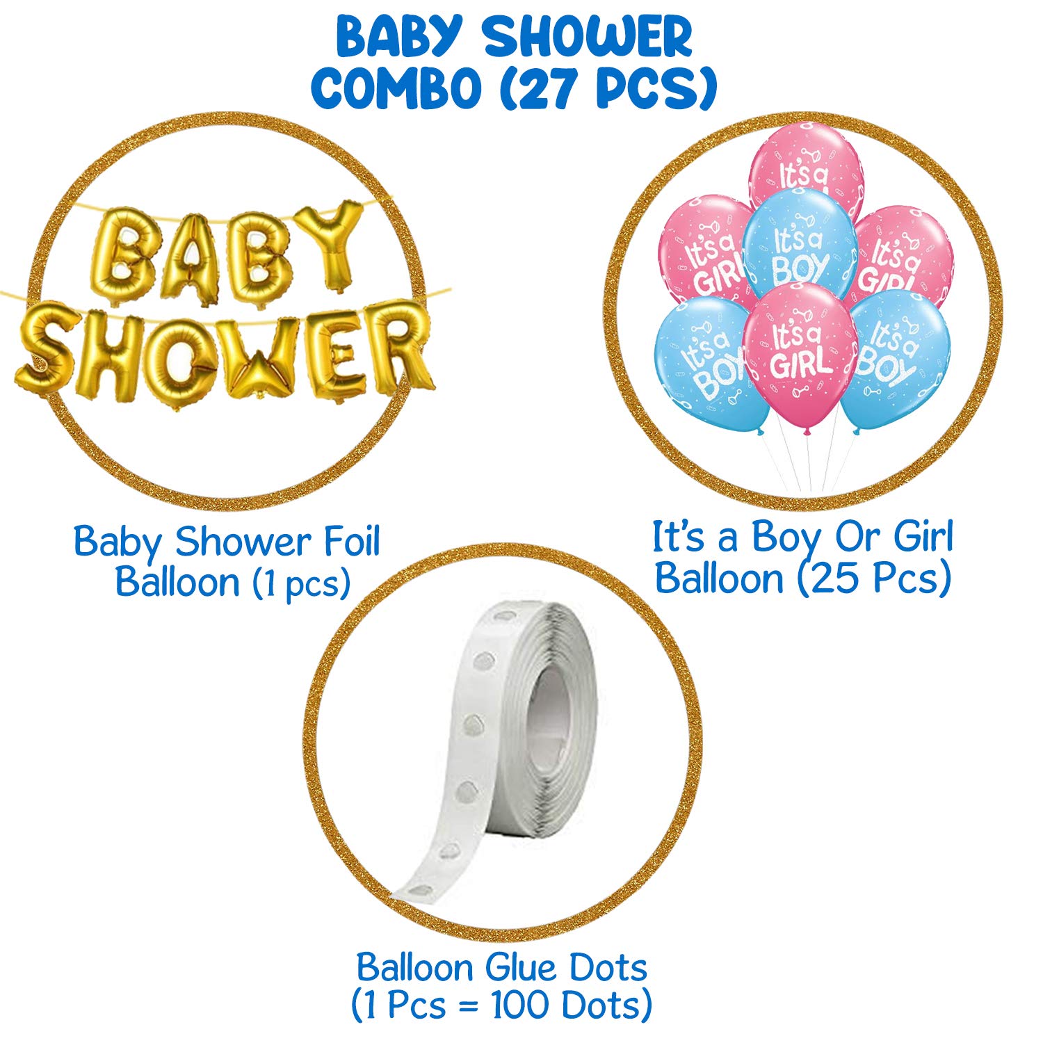 Party Propz 27Pcs Gender Reveal Party Baby Shower It's a boy Girl