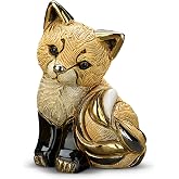 De Rosa Handmade Sculpted Ceramic Baby Red Fox Figurine