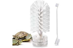 JJMOLLE Turtle Brush with Suction Cup, Aquatic Turtle Tank Accessories, Turtle Toys for Aquatic Turtles, Tortoise Toys, Turtle Scrub Brush, Turtle Aquarium Accessories