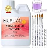 Monomer Acrylic Nail Liquid 4oz for Acrylic Powder - Professional Acrylic Liquid Monomer for Acrylic Nails Extension with 5pc