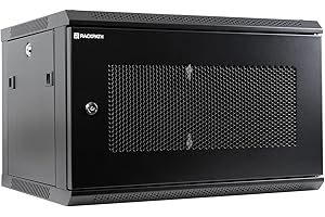 RP RACKPATH RackPath 6U Wall Mount Server Cabinet Network Rack Enclosure, Quiet Cooling Fan, Perforated Door, Black