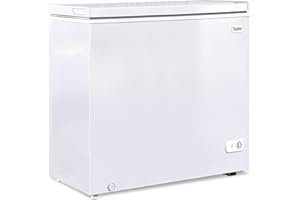 TABU 12.0 Cu Ft Chest Deep Freezer, Large Freestanding Chest Freezer with 7 Level Adjustable Thermostat, Compact Top-opening Deep Freezer with Removable Storage Basket, White