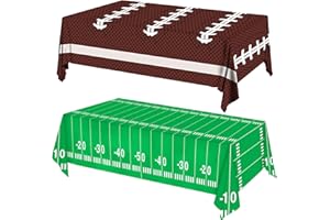 COKONESS Football Party Decorations Disposable Tablecloth Plastic Touchdown Table Cover for Super Bowl Football Birthday Party Decorations and Games Tailgate Decorations 54 X 108Inch, 2 Pack