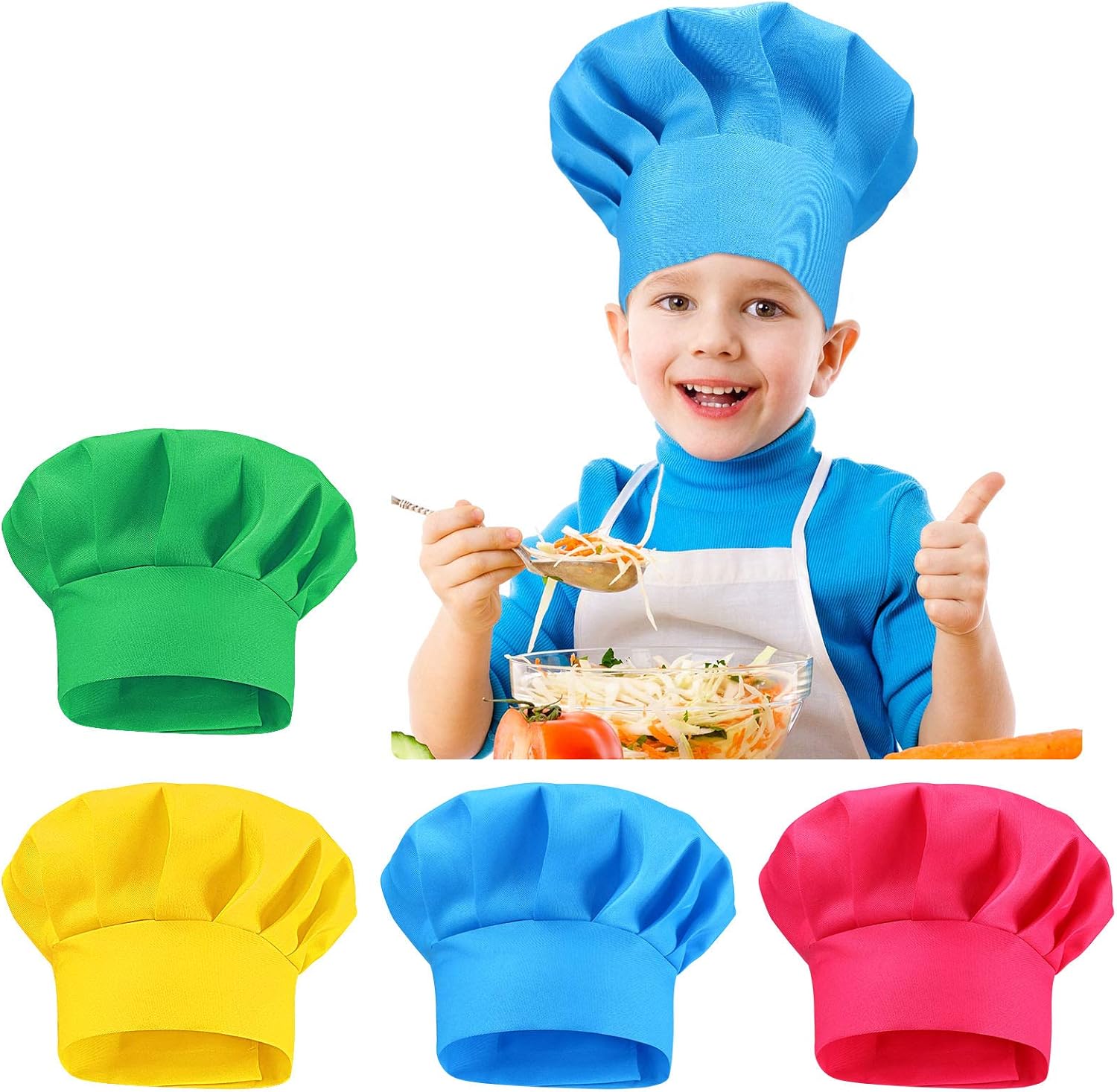 thumbnail image 2 of Chef Hat, Adjustable Elastic Kitchen Cooking Headgear(White), White 2 of 12