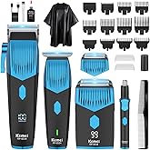 KEMEI 8534 Professional Hair Clippers Set for Men, Electric Hair Clipper Foil Shaver Beard Nose Ear Trimmer Grooming Kit, Cordless Barber Clippers Hair Cutting Kit, USB Type-C Rechargeable