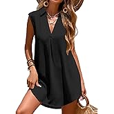 Halife Womens Sleeveless Swimsuit Coverup V Neck Bathing Suit Cover Ups Summer Swimwear Bikini Beach Cover Up Dress