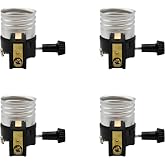 Creative Hobbies 3 Terminal 2 Circuit Socket Replacement for Lamps, Multi-Bulb Control for Layered Lighting, Medium Base Interior Only | Pack of 4