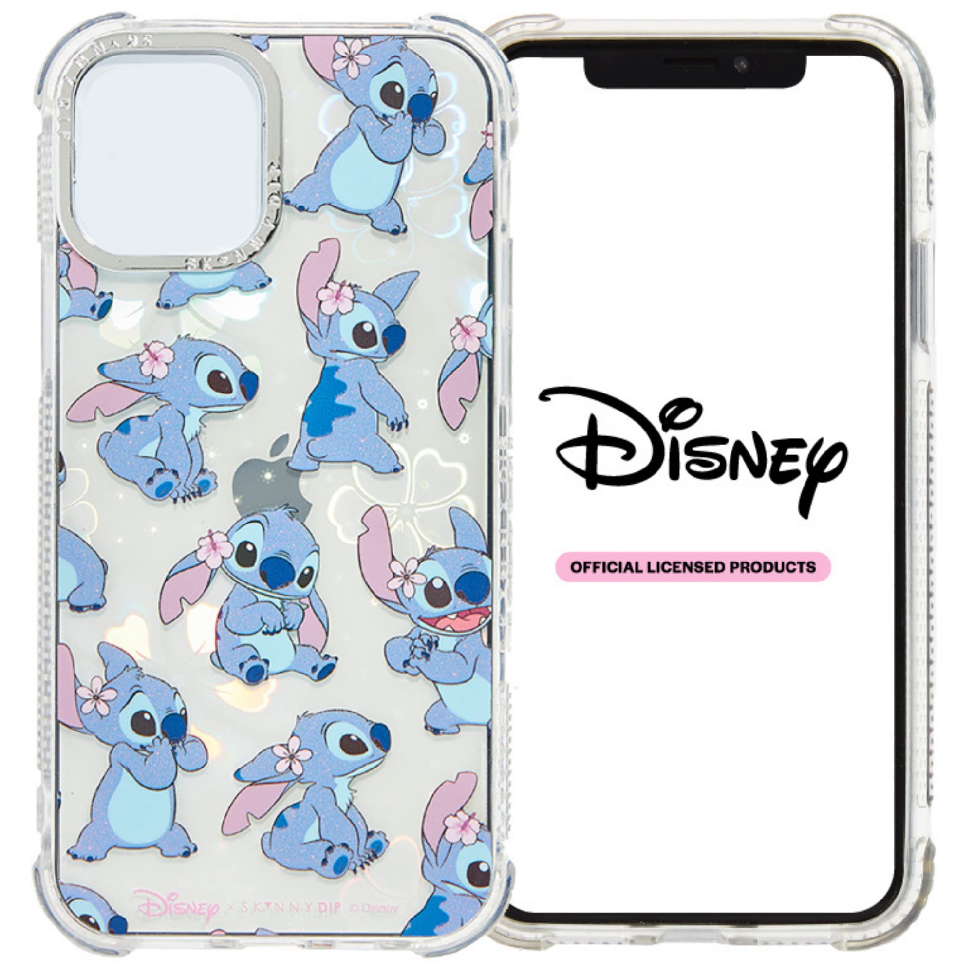 Skinnydip Disney Stitch Case for iPhone - Lilo and Stitch Stylish & Shockproof Cartoon Cover, Slim & Lightweight, Cute Protective Case Gift for Girls Compatible with iPhone, iPhone 12, Blue — image 1