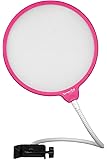Dragonpad USA 6" Microphone Studio Pop Filter with Clamp - Pink/White