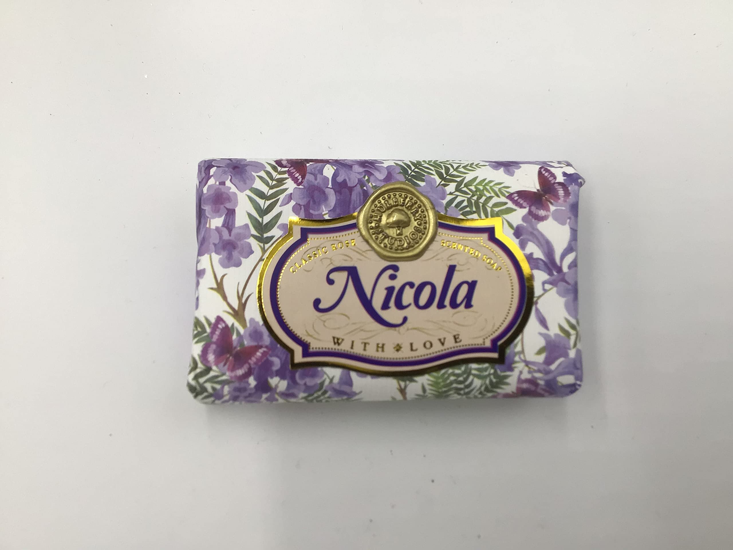 Nicola - Gift Soap Bar For Her Birthday Rose Scent Mum Grandmother Cleanser Lather Present Girl
