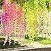 12 Pack 1 Piece 3.6 Feet Artificial Fake Wisteria Vine Ratta Hanging Garland Silk Flowers String Home Party Wedding Decor (Green)
