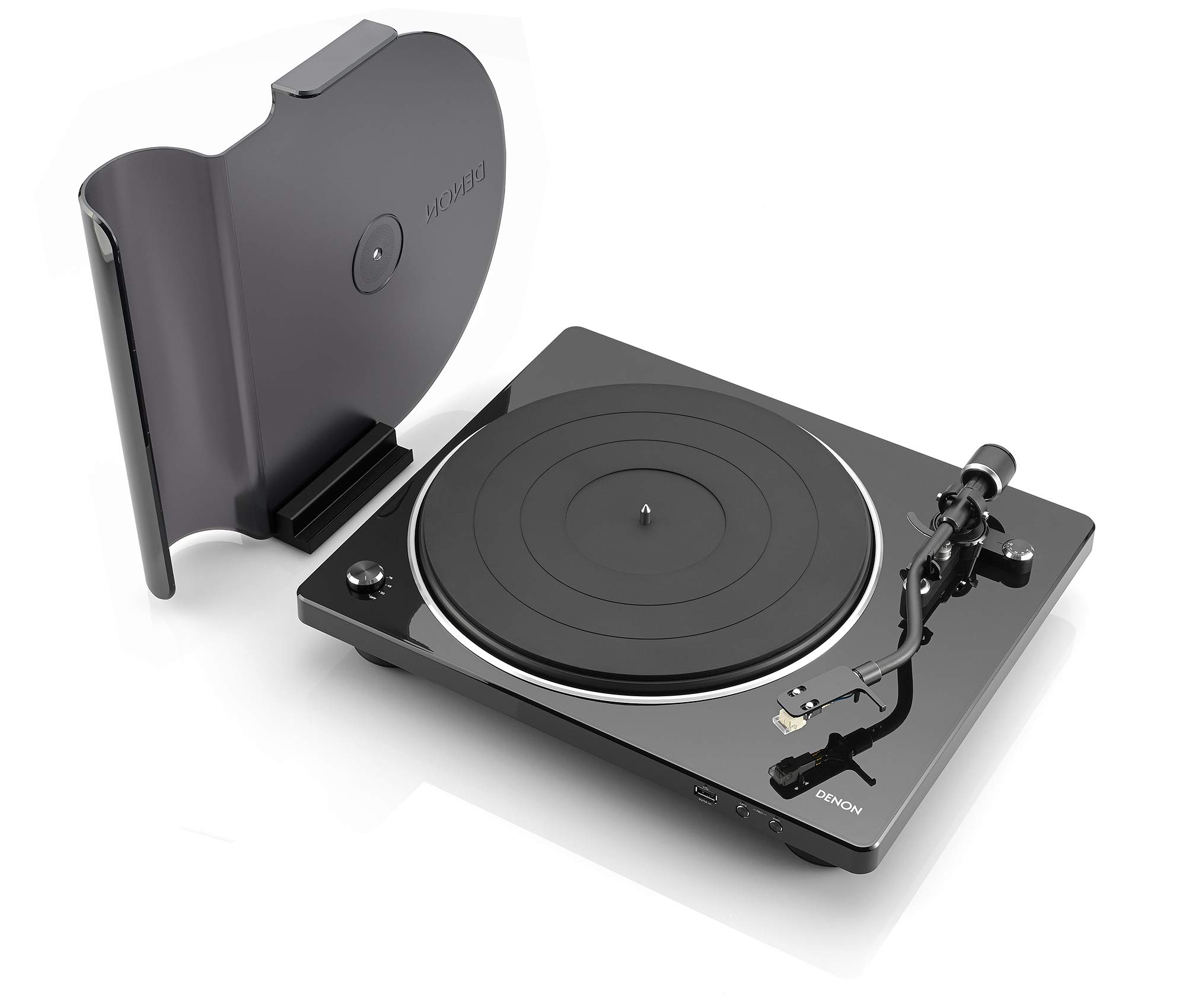 Denon DP-450USB Tocadiscos analógico semiautomático de vinilo, negro