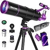 MEEZAA Telescope, Telescope for Adults High Powered, 90mm Aperture 550mm Portable Professional Refractor Telescopes for Kids & Astronomy Beginners with Tripod, Phone Adapter, Carry Bag & Moon Filter