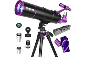 MEEZAA Telescope, Telescope for Adults High Powered, 90mm Aperture 550mm Portable Professional Refractor Telescopes for Kids 