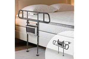 Nimood C5 Pro Bed Assist Rails for Seniors, 350LBS Stable Tool-Free Foldable Bed Guard Rail with Non-Slip Ergonomic Wider Han