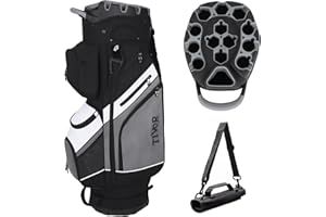 TIVOR Golf Cart Bag 14-Way Top with Full-Length Dividers, 11 Pockets, Easy-Access Handle,Rain Hood & Mini Carry Bag