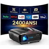 4K Smart Projector Daylight Home Theater, 2400 ANSI Lumens, eARC, HDR10+ | Official Apps, 76W Dolby Audio, Indoor Daytime Movies &amp; Gaming, Auto Focus, Zoom, WiFi, Bluetooth, 2 HDMI, CEC, Ceiling Mount