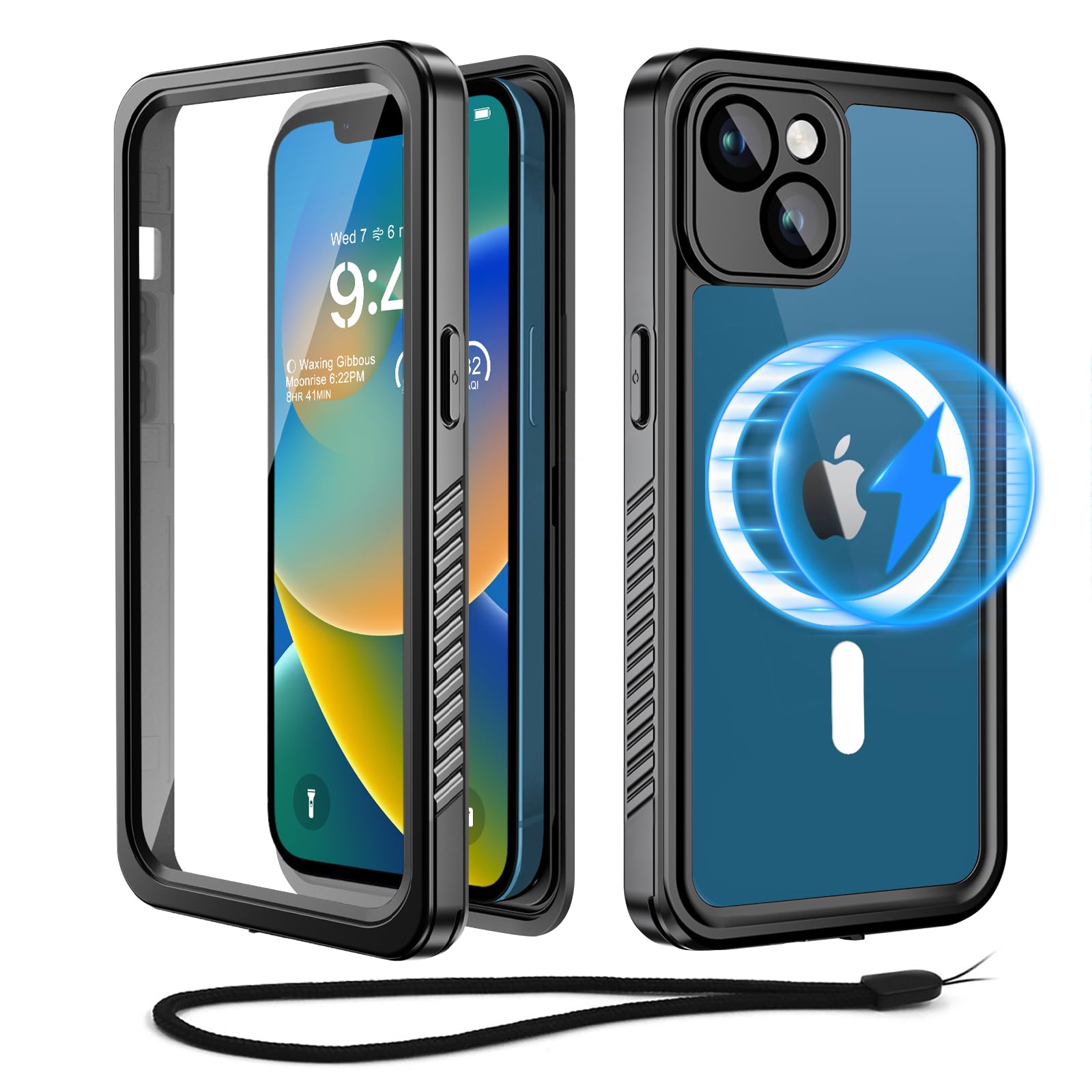 Beeasy for iPhone 13 Case Waterproof MagSafe Magnetic Shockproof Dustproof Case with Built in Screen Protector, Heavy Duty Full Body Protective Front and Back Cover for iPhone 13 6.1” — image 1