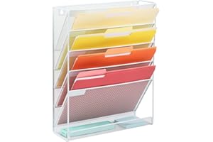 EASEPRES Organiseur mural de fichiers à 6 niveaux à suspendre - Support mural pour courrier et magazines - Organiseur de papi