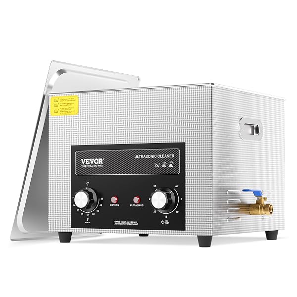 VEVOR 15L SONIC CLEANER WITH HEATER TIMER & BASKET, PROFESSIONAL DIGITAL SONIC CAVITATION MACHINE, 360W CLEANING MACHINE FOR LAB TOOLS, METAL PARTS, CARBURETOR, BRASS, AUTO PARTS, ENGINE PARTS