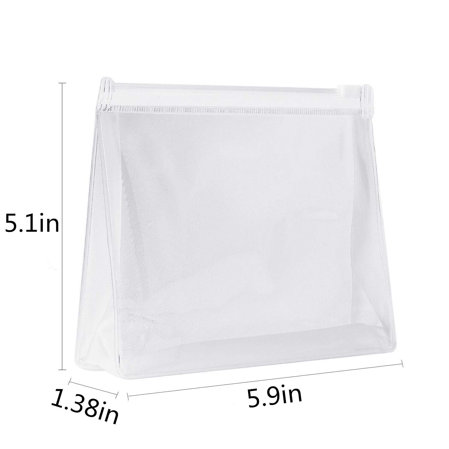 sansheng 20Pcs Mini Small PVC Transparent Plastic Cosmetic Organizer Bag Pouch With Zipper Closure for Vacation Travel, Bathroom and Organizing Waterproof Makeup Bag : Beauty