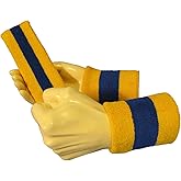 COUVER Sweatband Set Sports Headband Wristband Set Terry Cloth Moisture Wicking Sweat Absorbing Wrist Sweatbands Head Sweatband