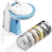 Airmall Omega S Embossing Label Maker, Embossed Label Maker Machine with 6 Tapes, 3D Vintage Handheld Embosser Label Printer,