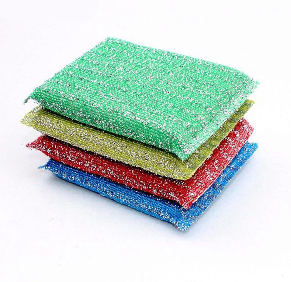 4 PCS Kitchen Sponge Dish Cloths Color Wash Towel Double Sided Square Shaped Clean Wipes