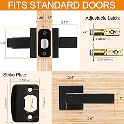 5 Pack Matte Black Door Handles Privacy Door