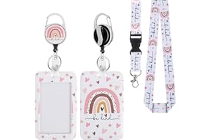 INSFASHBLE Badge Holder with Lanyard, ID Badge Holder with Lanyard Retractable, Keychain with ID Holder, White Be Kind Lanyards for Nurse Teacher Office Gifts