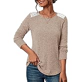 COCOMARTS Womens Long Sleeve Crewneck Shirts Loose Fit Dressy Casual Tunic Tops Sweater 2025 Fall Winter Lightweight Clothes