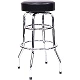 Creative Arcades 30.5" Full Swivel Bar Stool w/Foot Rail, Padded Cushion, Steel Construction & Polyurethane Cushion | Home | 