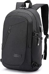 WENIG Anti-Theft Laptop Backpack 15.6 Inch USB Port Water Resistant Travel Bag view 1