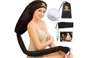 Bonnet Hair Dryer, Hooded Hair Dryer Attachment, Dryer Hooded Diffuser Cap for Curly,Speeds Up Drying Time, Safety Deep Conditioning at Home(Black)