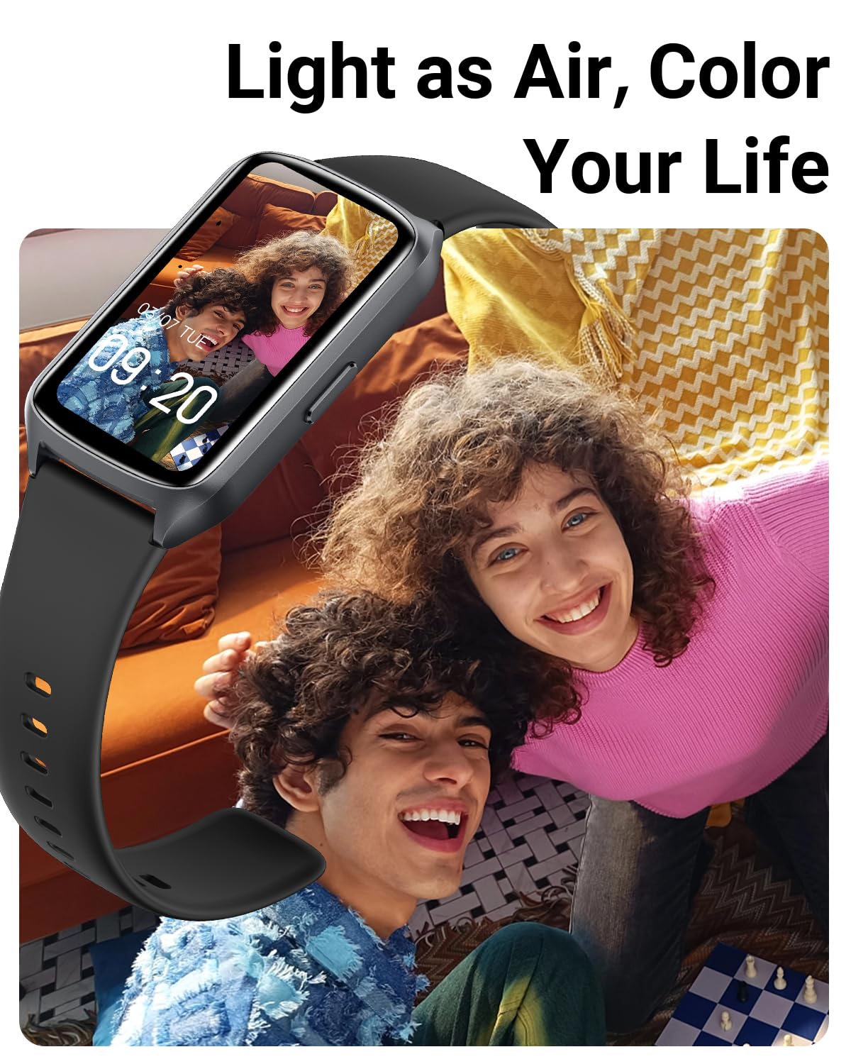 Amzhero Amzhero Health Fitness Tracker with 24/7 Heart Rate, Blood Oxygen, Blood Pressure, Sleep Tracker, 5ATM Waterproof Activity Trackers with Step Tracker, Pedometer (S & L Bands Included)